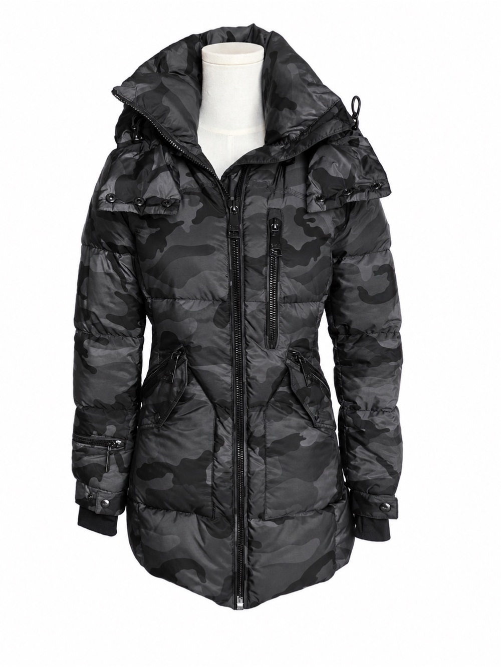 SAM. New York Camo Freestyle Hooded Down Puffer Jacket Coat XS